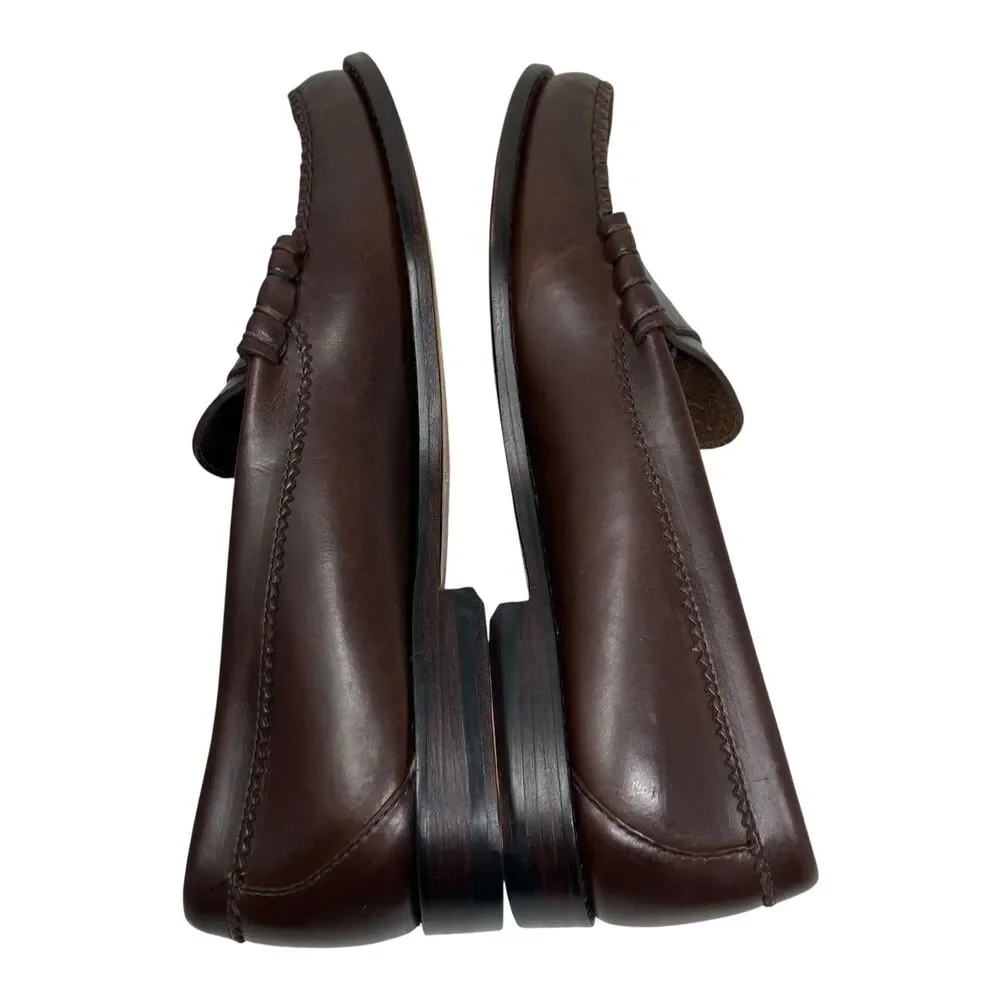 J Crew Camden Loafers Mens 11 Brown Leather Sole Penny Preppy Career BJ009